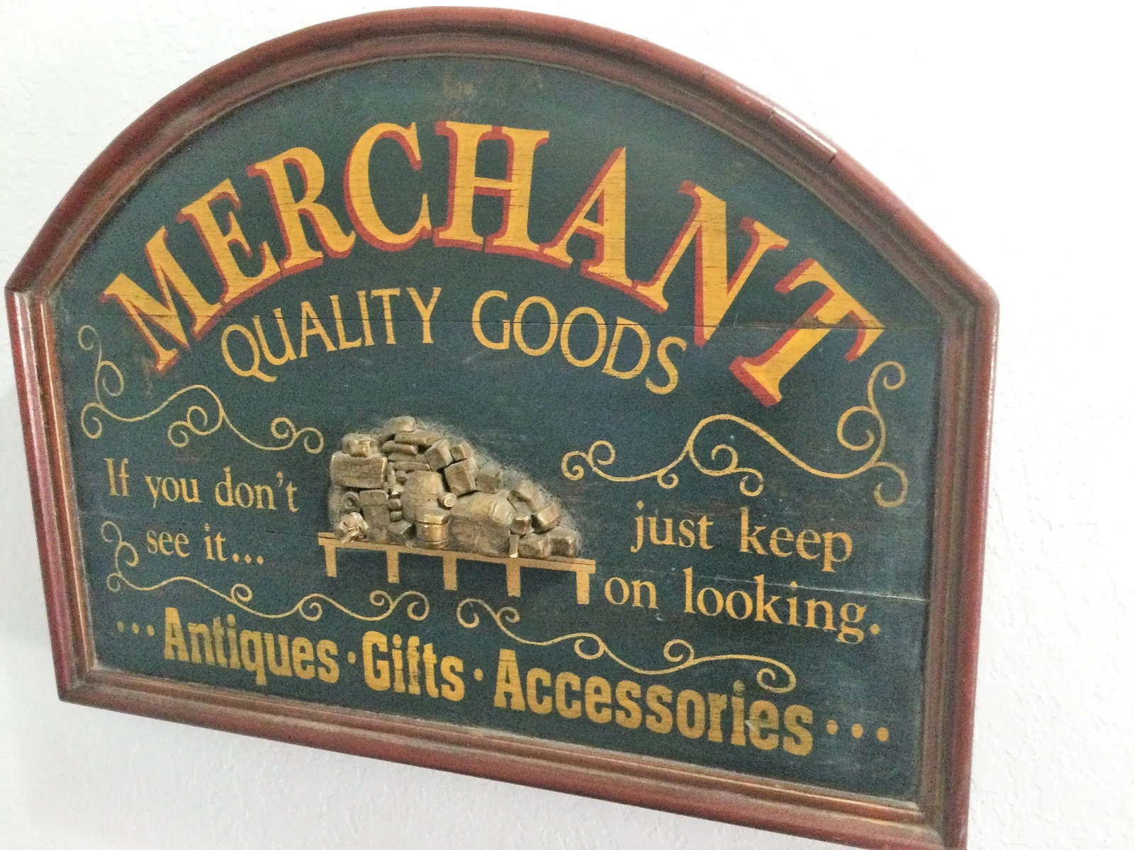 Vintage Wooden Merchant Advertising Sign - 2
