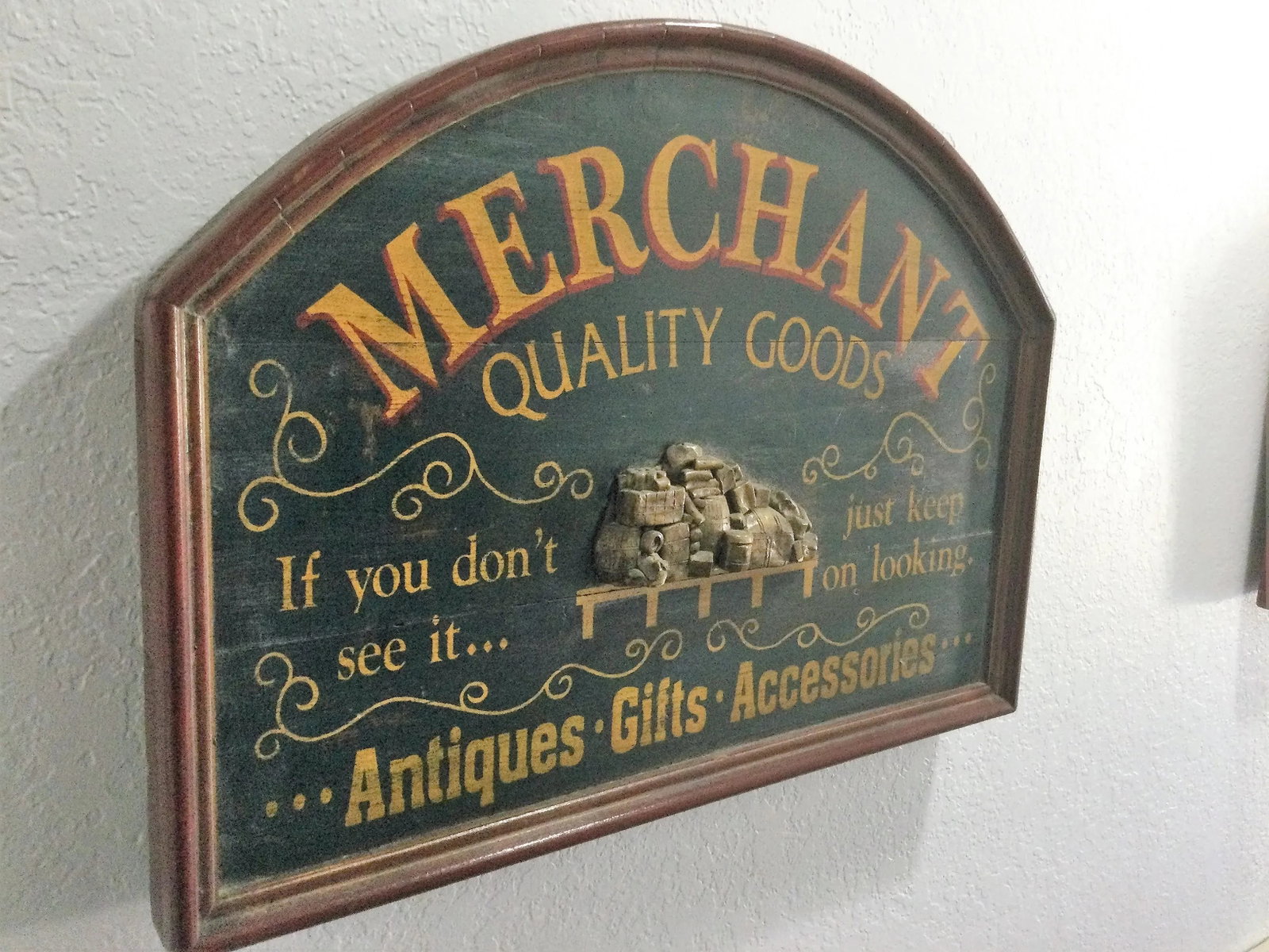 Vintage Wooden Merchant Advertising Sign - 3