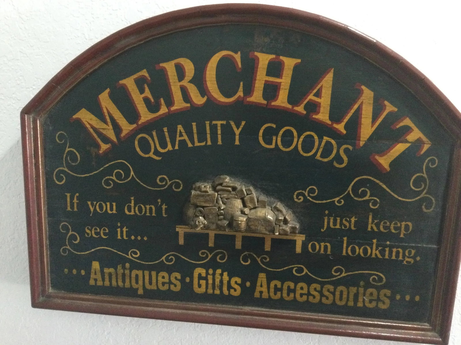 Vintage Wooden Merchant Advertising Sign - 4