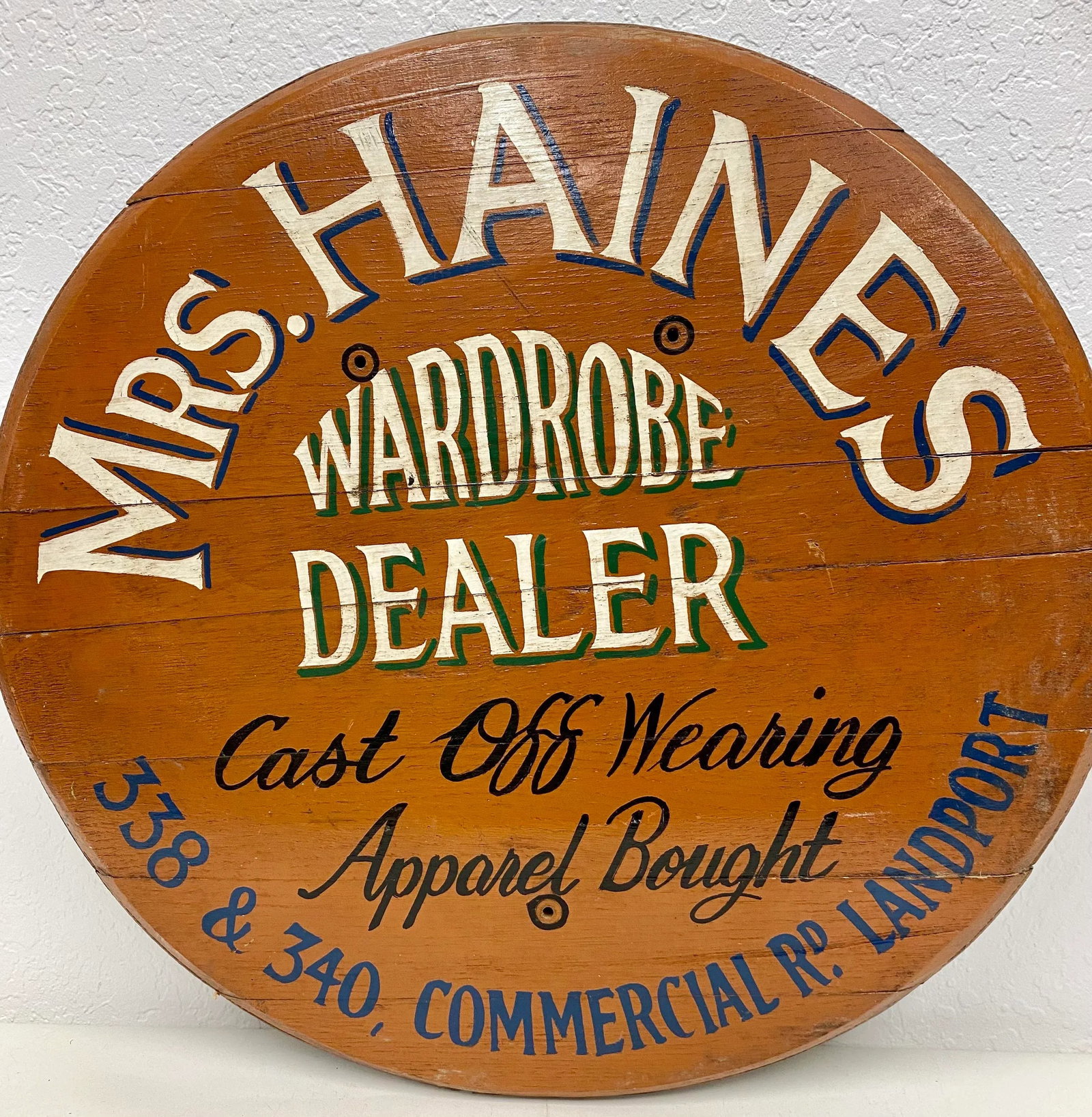 Antique Mrs. Haines Wardrobe Dealer Sign From England - 4
