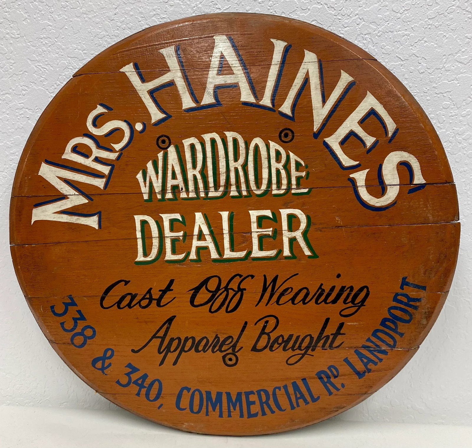 Antique Mrs. Haines Wardrobe Dealer Sign From England - 6