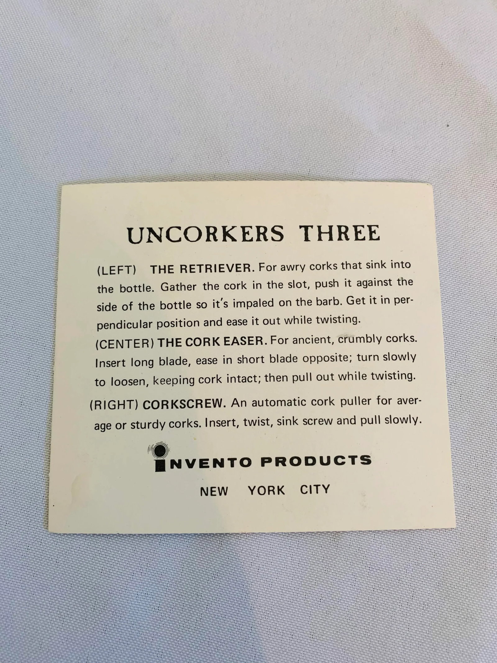 1960s The "Uncorkers Three" Vintage Bar Tool Set, Made in Italy - Set of 3 - 2