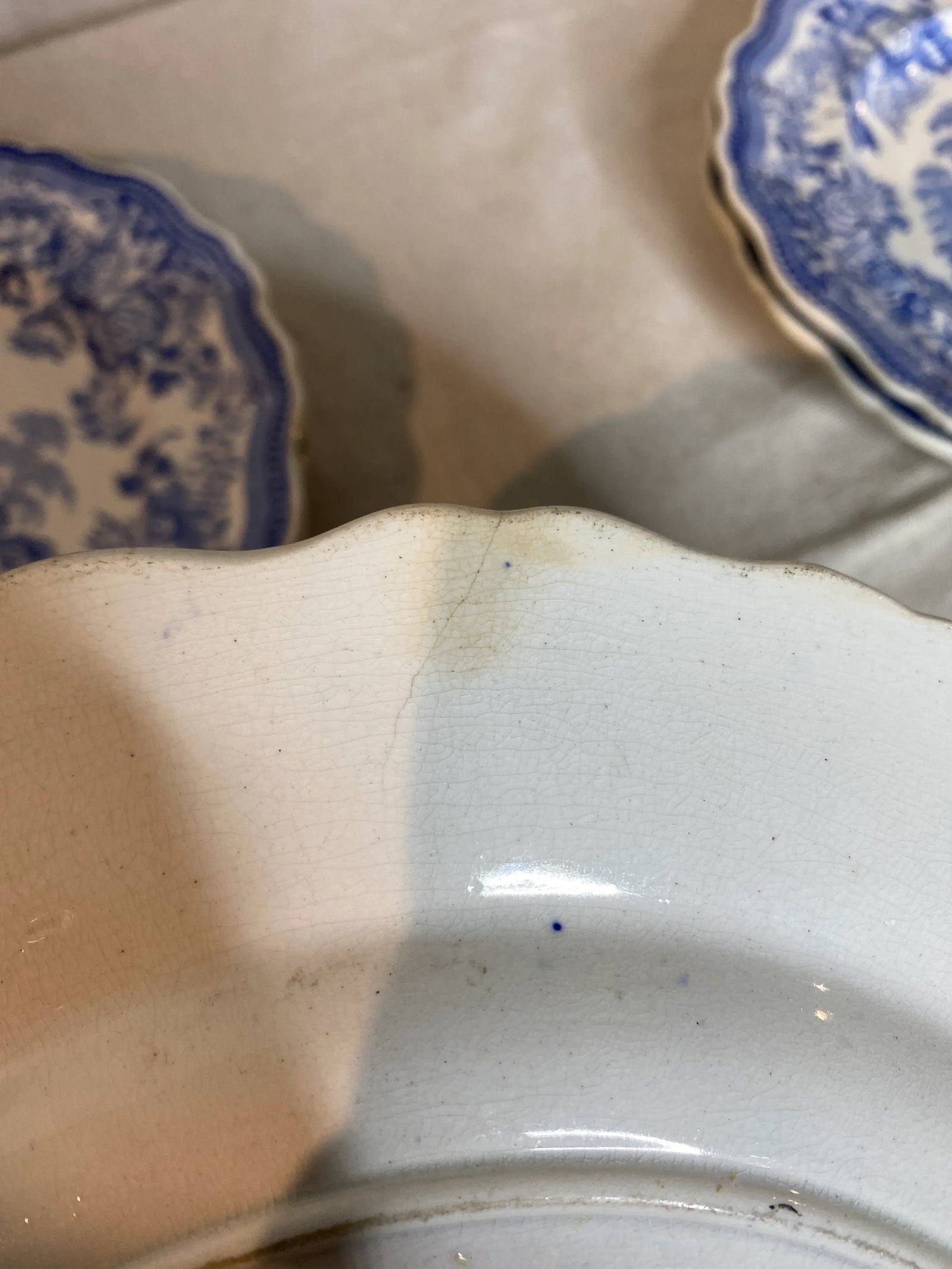 Mid 19th Century Blue & White English Staffordshire Transferware Plates- Set of 5 - 10