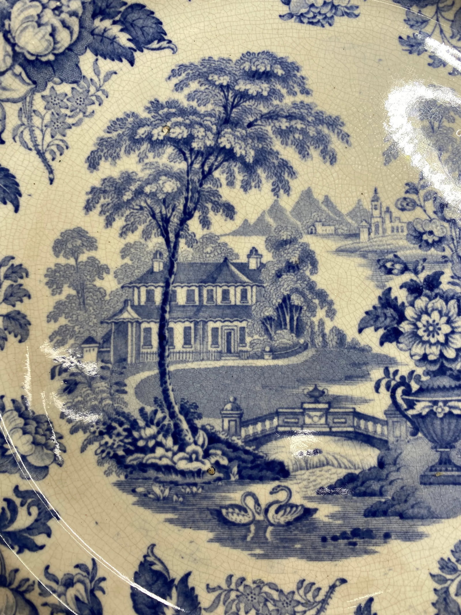 Mid 19th Century Blue & White English Staffordshire Transferware Plates- Set of 5 - 5