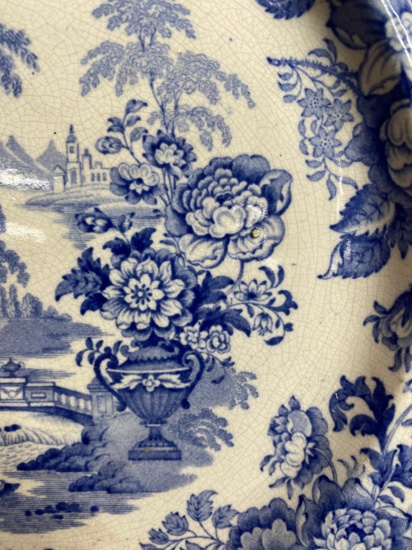 Mid 19th Century Blue & White English Staffordshire Transferware Plates- Set of 5 - 6