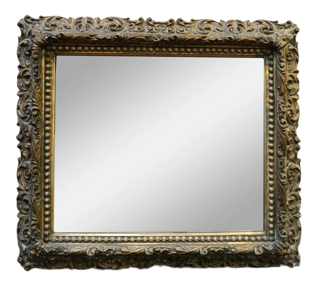 Antique Large Victorian Gesso Gilt Frame Wall Mirror (1 of 6)