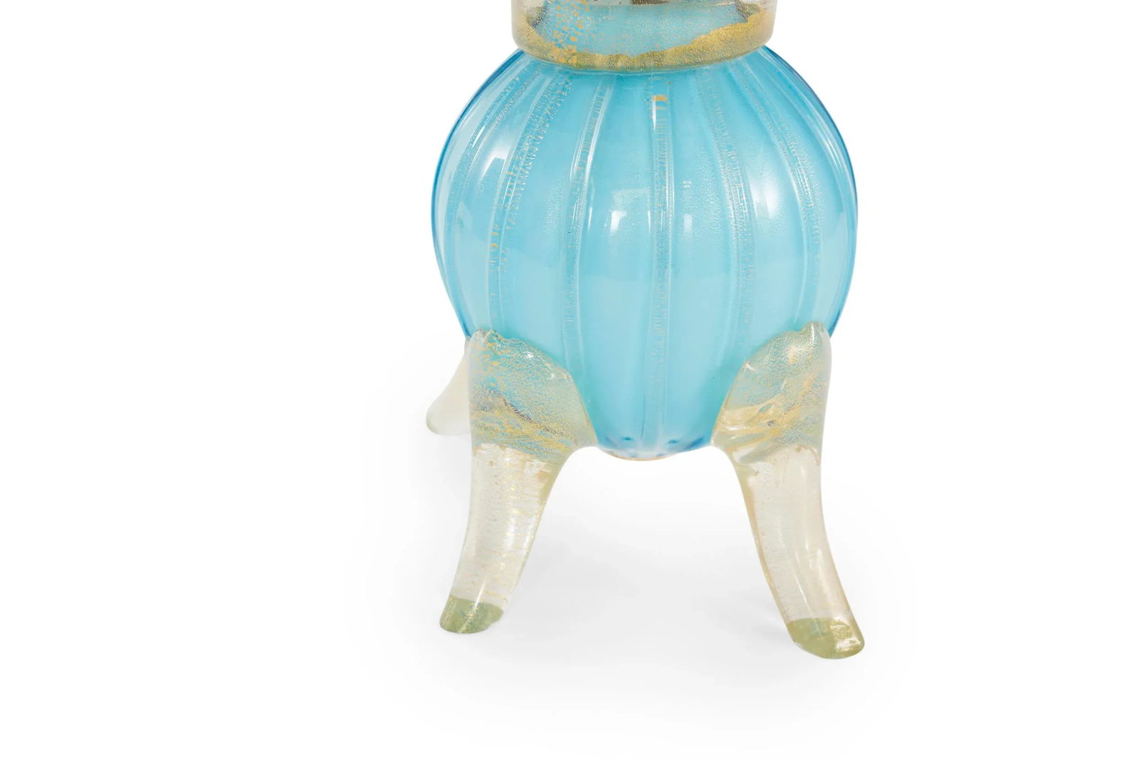 Mid 20th Century Murano Glass Gold Flecks Lamp - a Pair - 2