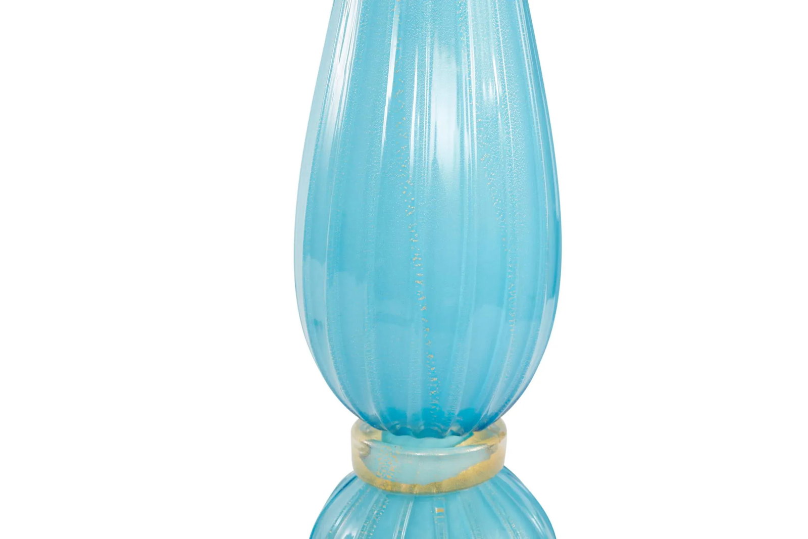 Mid 20th Century Murano Glass Gold Flecks Lamp - a Pair - 3