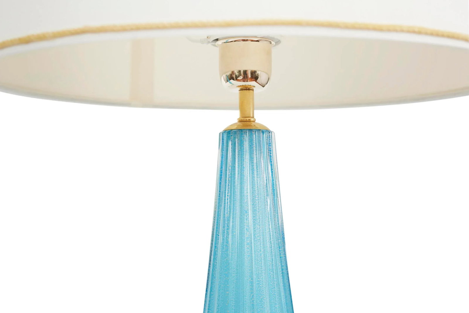 Mid 20th Century Murano Glass Gold Flecks Lamp - a Pair - 4