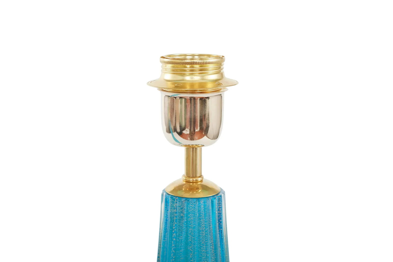 Mid 20th Century Murano Glass Gold Flecks Lamp - a Pair - 6