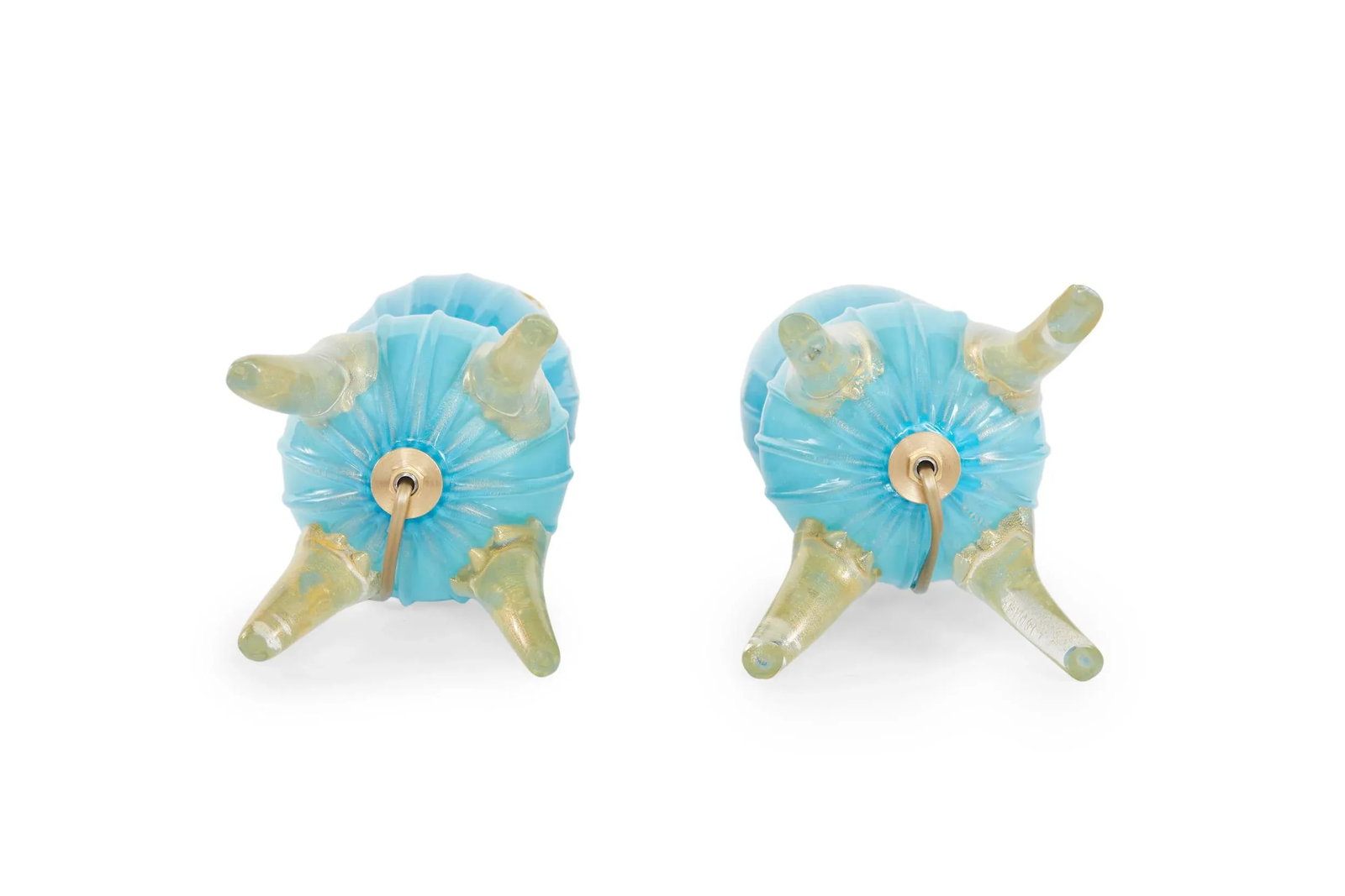 Mid 20th Century Murano Glass Gold Flecks Lamp - a Pair - 7