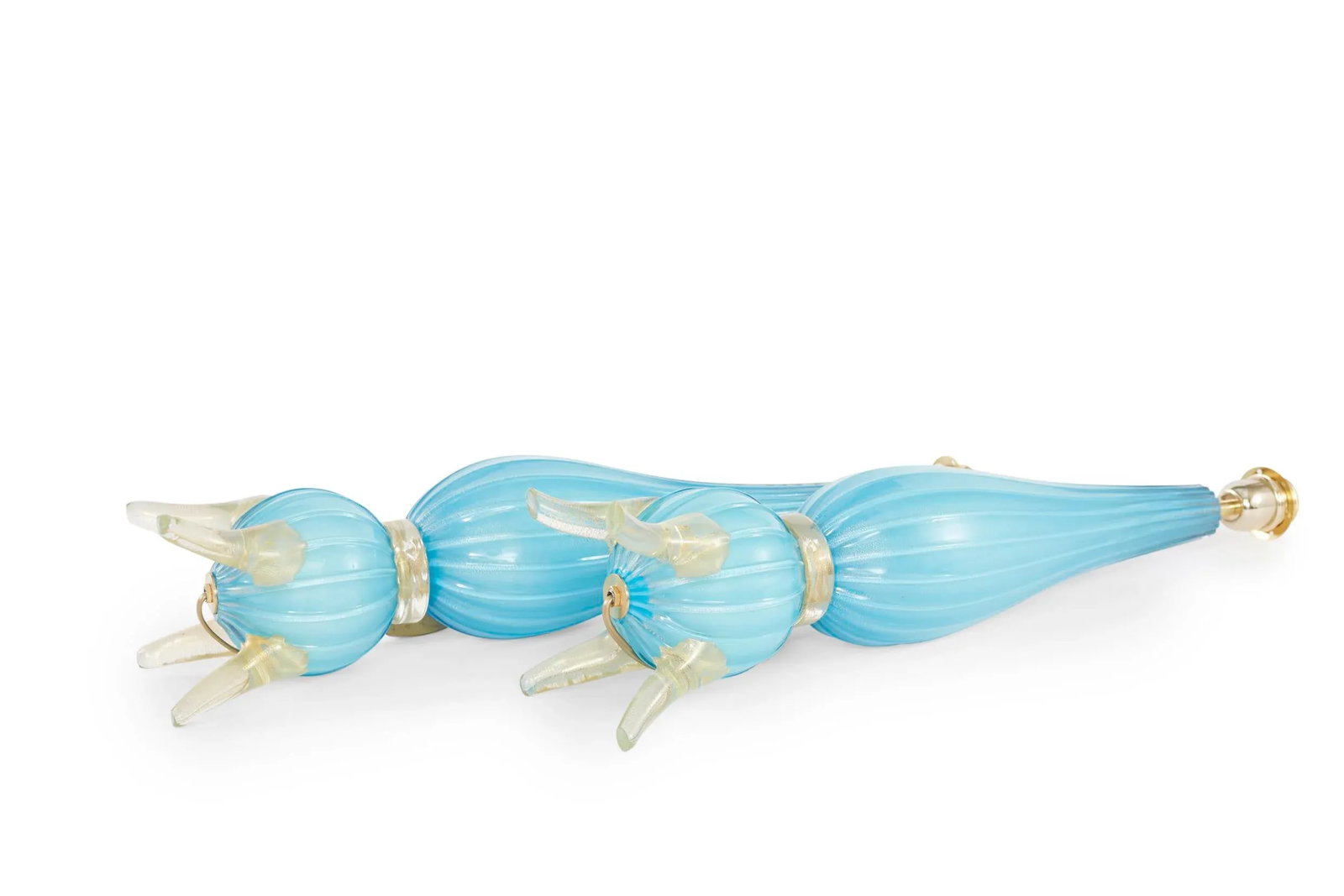 Mid 20th Century Murano Glass Gold Flecks Lamp - a Pair - 8