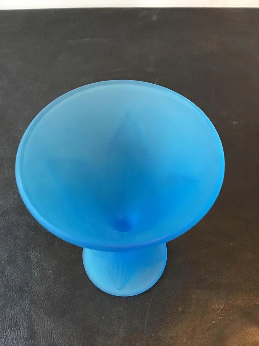 Blue Frosted 1940s Cocktail Glasses - Set of 10 - 5