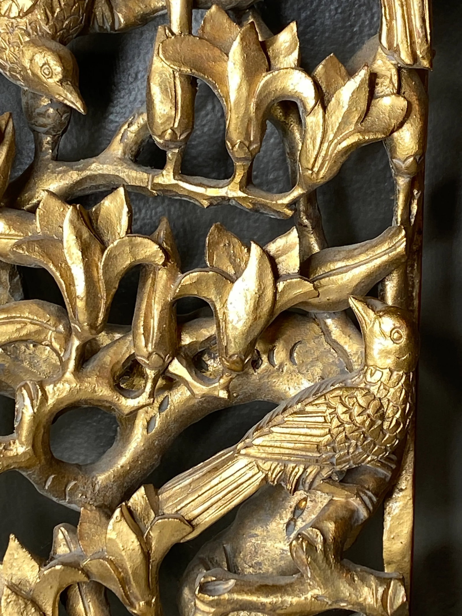 Large Antique Chinese Gilt Carved Panel - 4