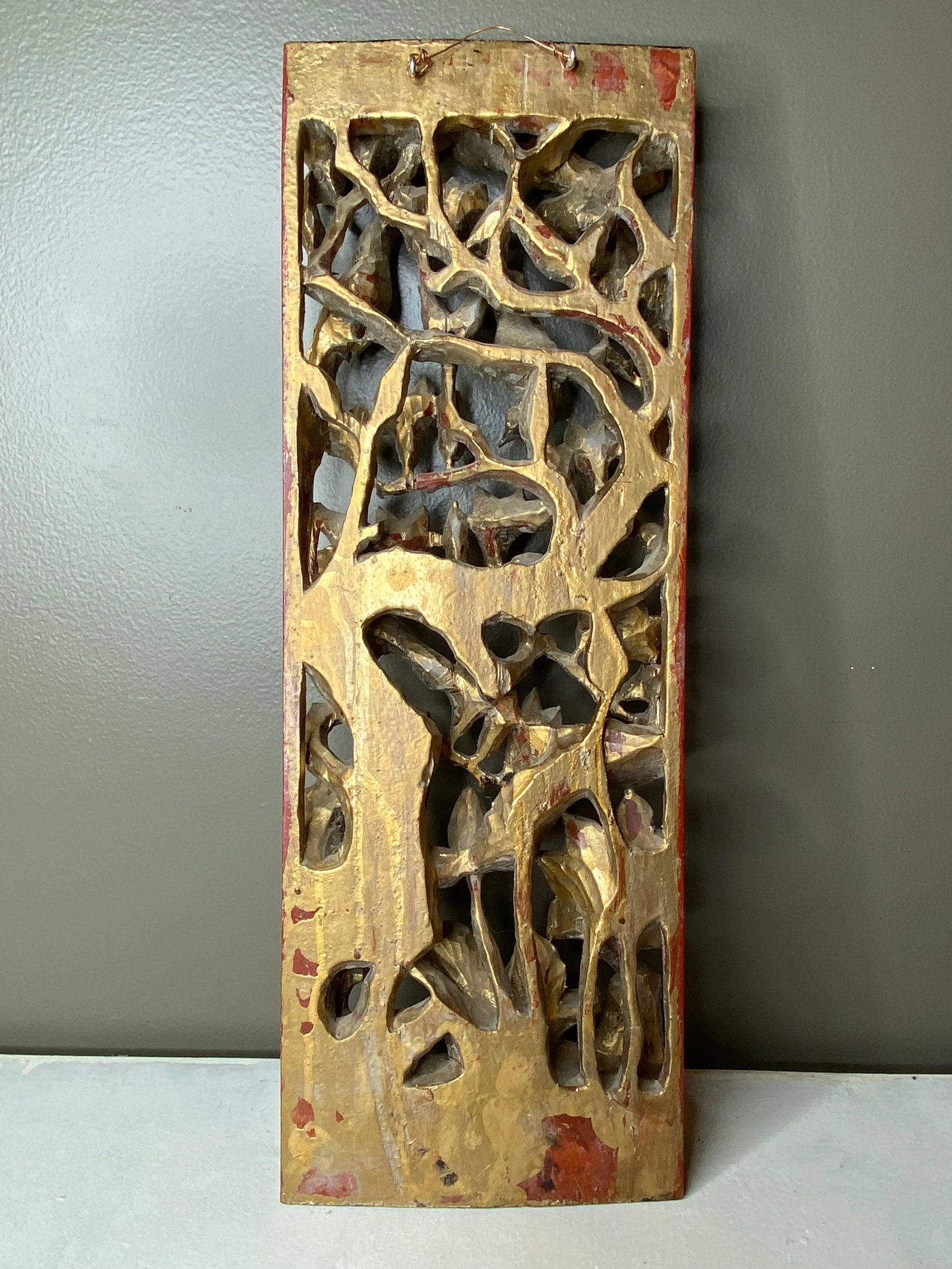 Large Antique Chinese Gilt Carved Panel - 7