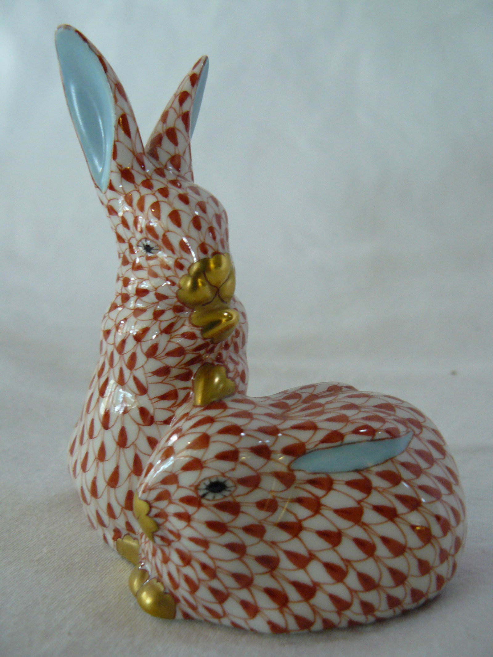 Herend Rust Fishnet Bunnies - 4