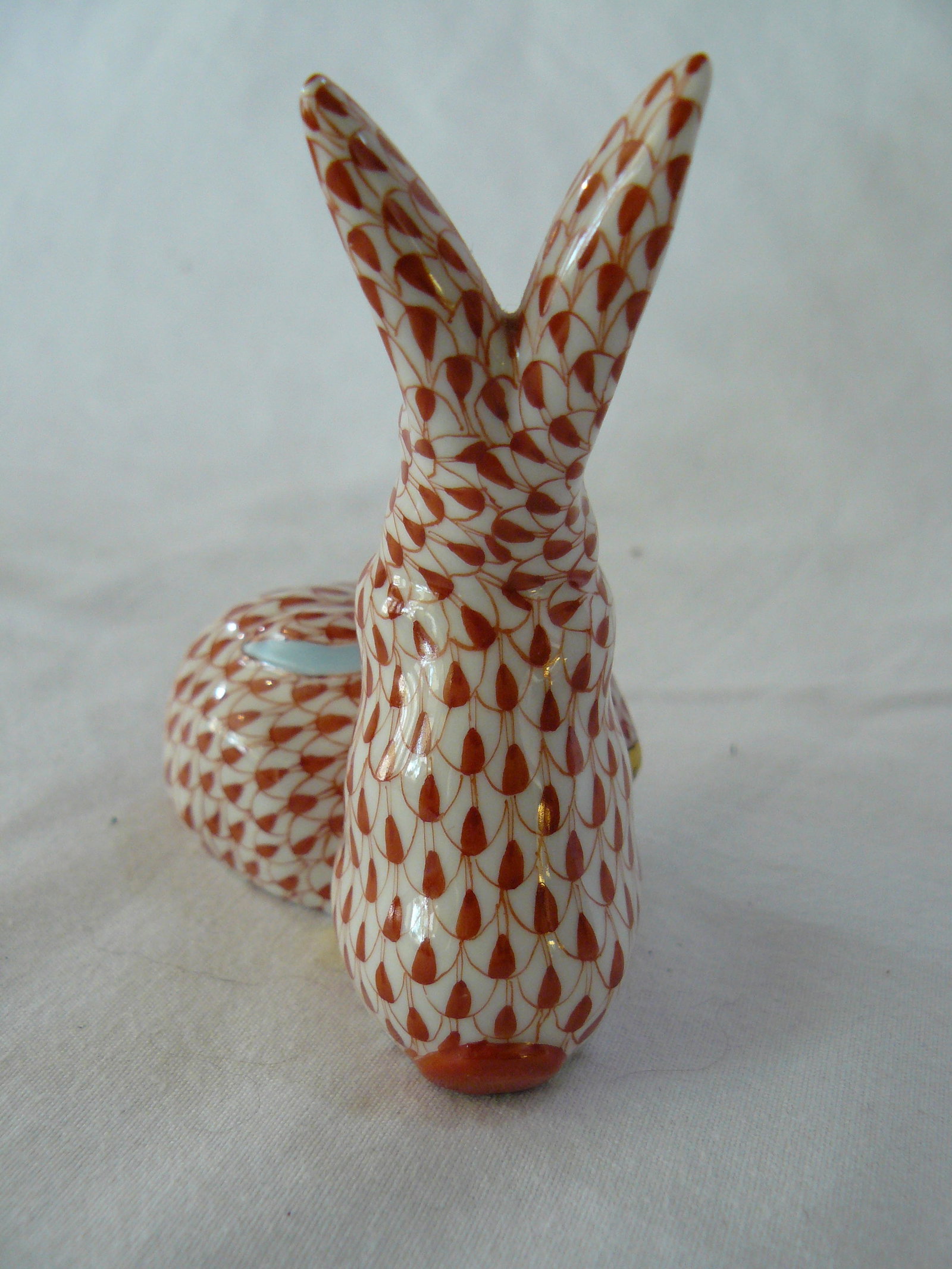 Herend Rust Fishnet Bunnies - 5