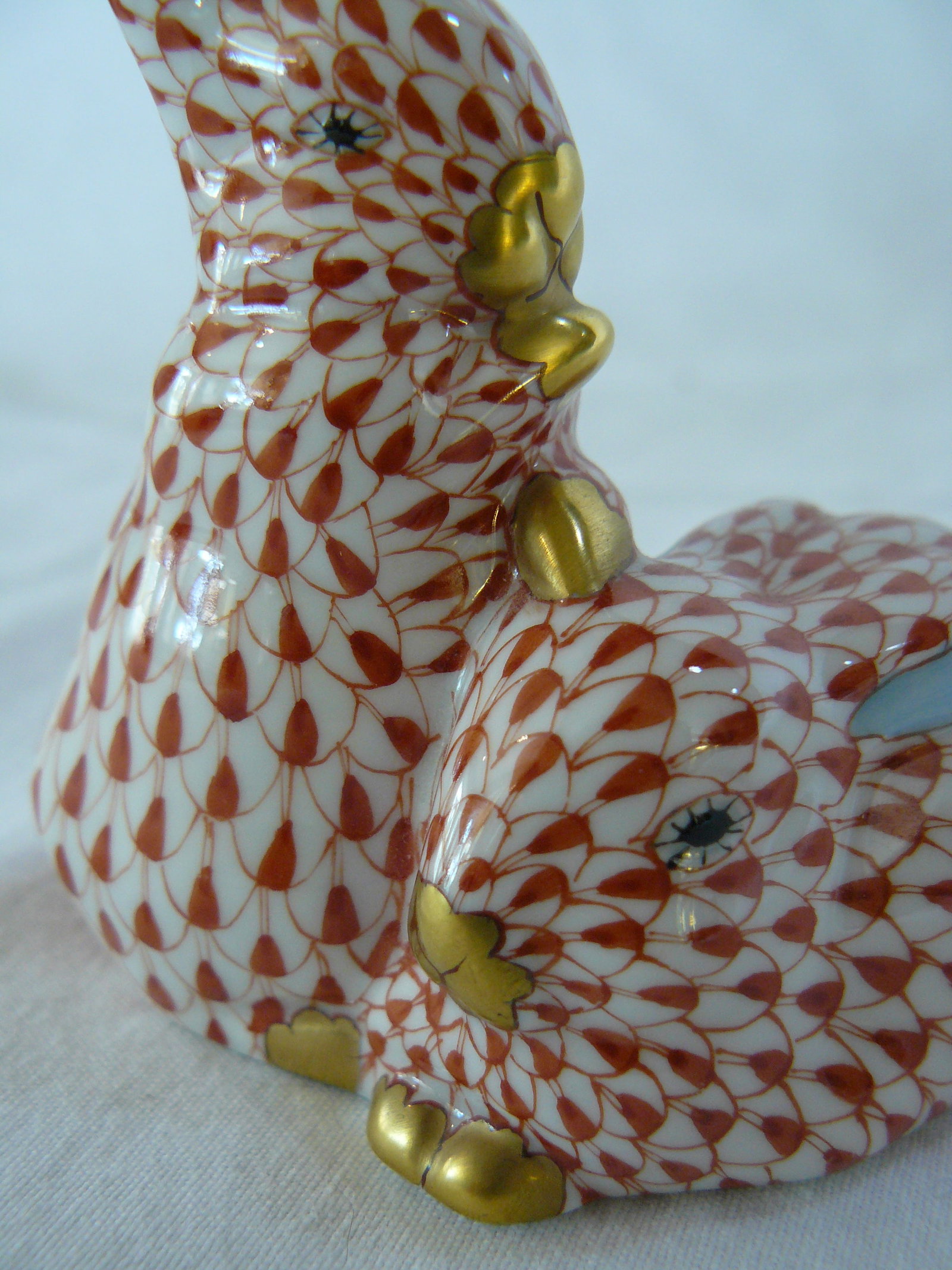 Herend Rust Fishnet Bunnies - 6