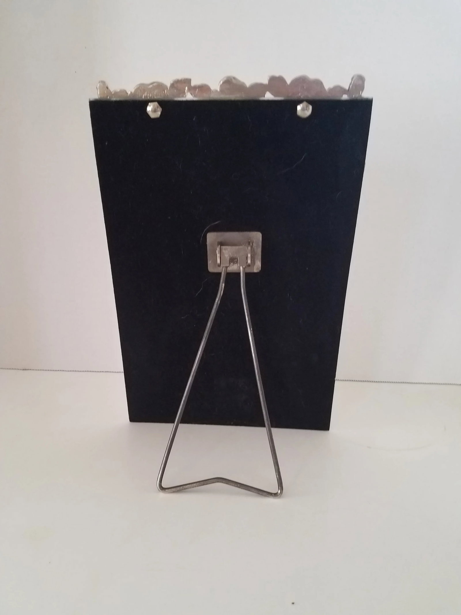 Vintage 1940s Silver Plate Beveled Standing Vanity Mirror - 3