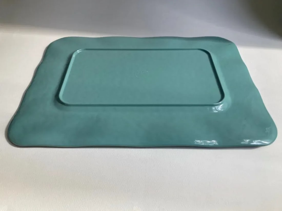 Vintage Tiffany Blue Rope Edge Melamine Serving Tray - 7