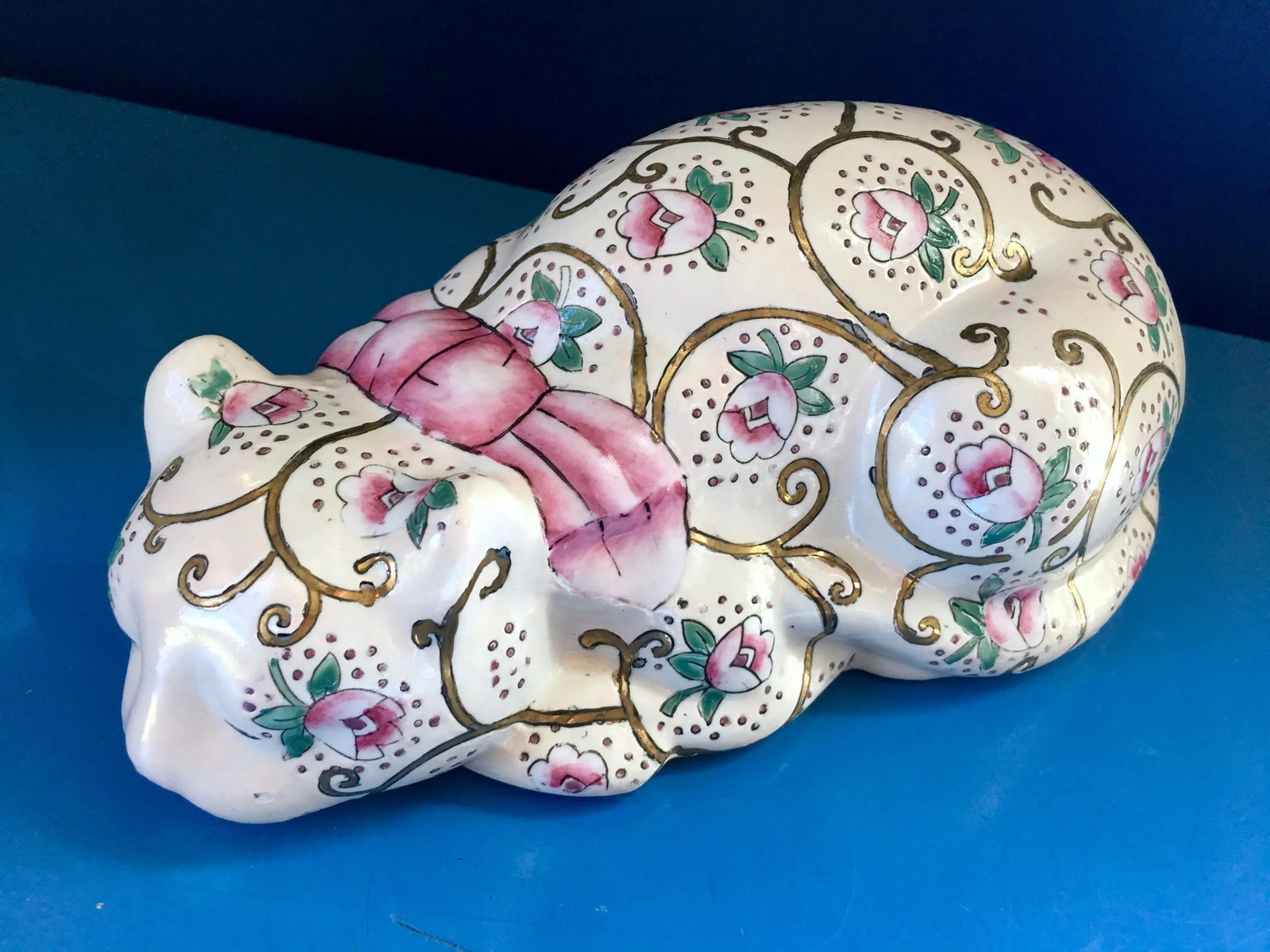 Vintage Chinoiserie Ceramic Cat - 2