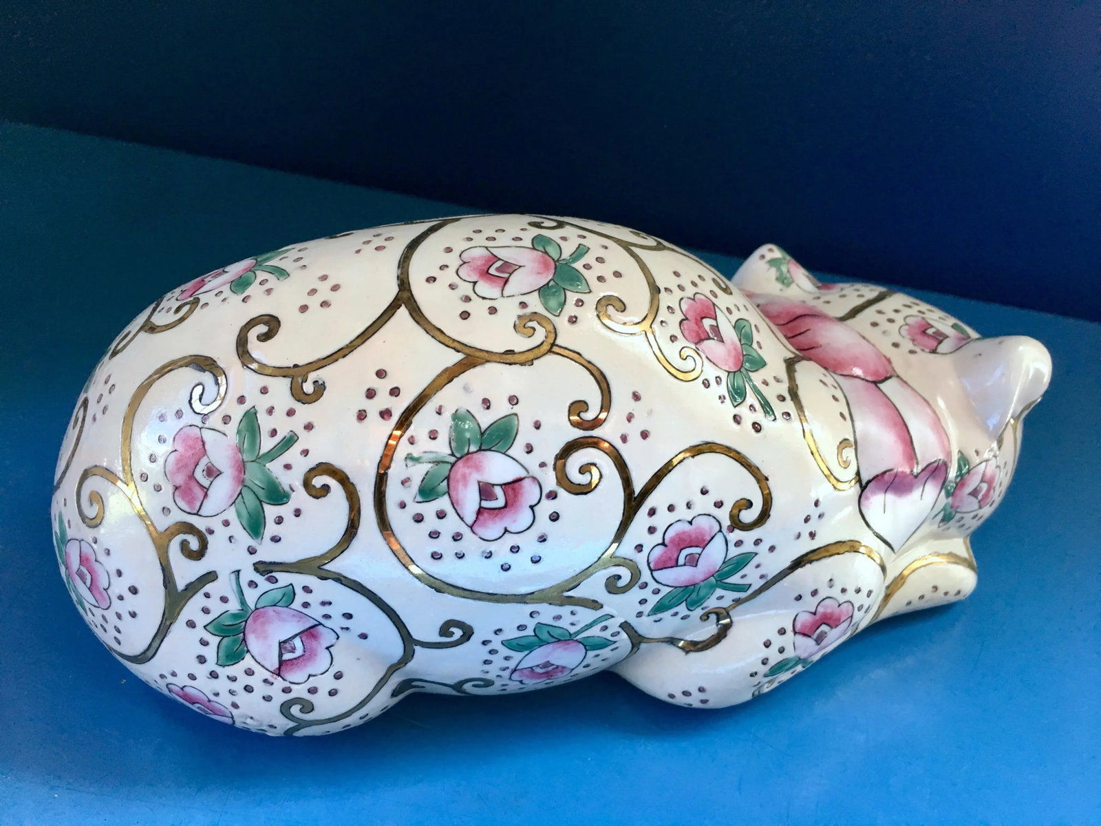Vintage Chinoiserie Ceramic Cat - 4