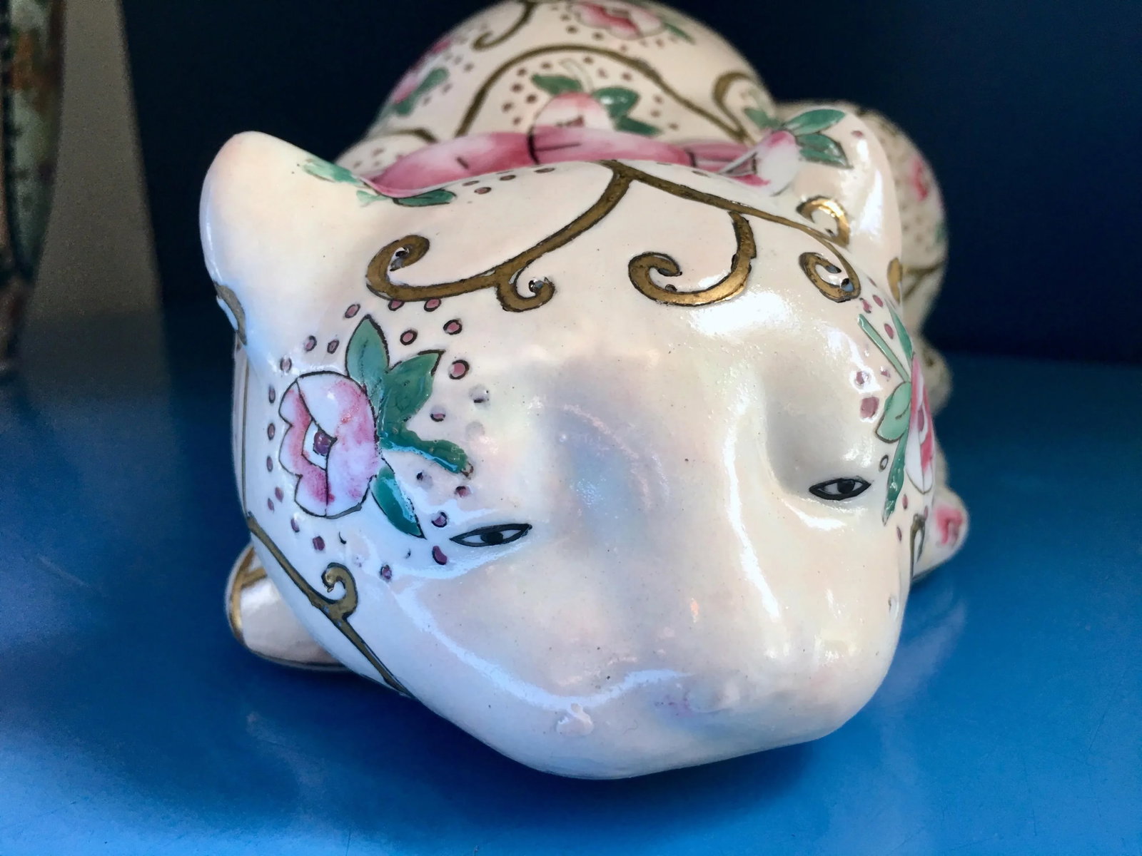 Vintage Chinoiserie Ceramic Cat - 6