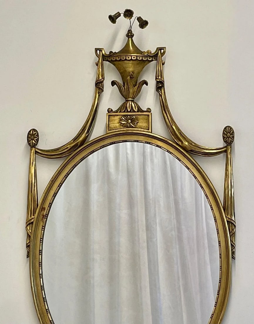 Pair of Adams Style Giltwood Wall Mirrors, Console or Commode Mirrors - 6