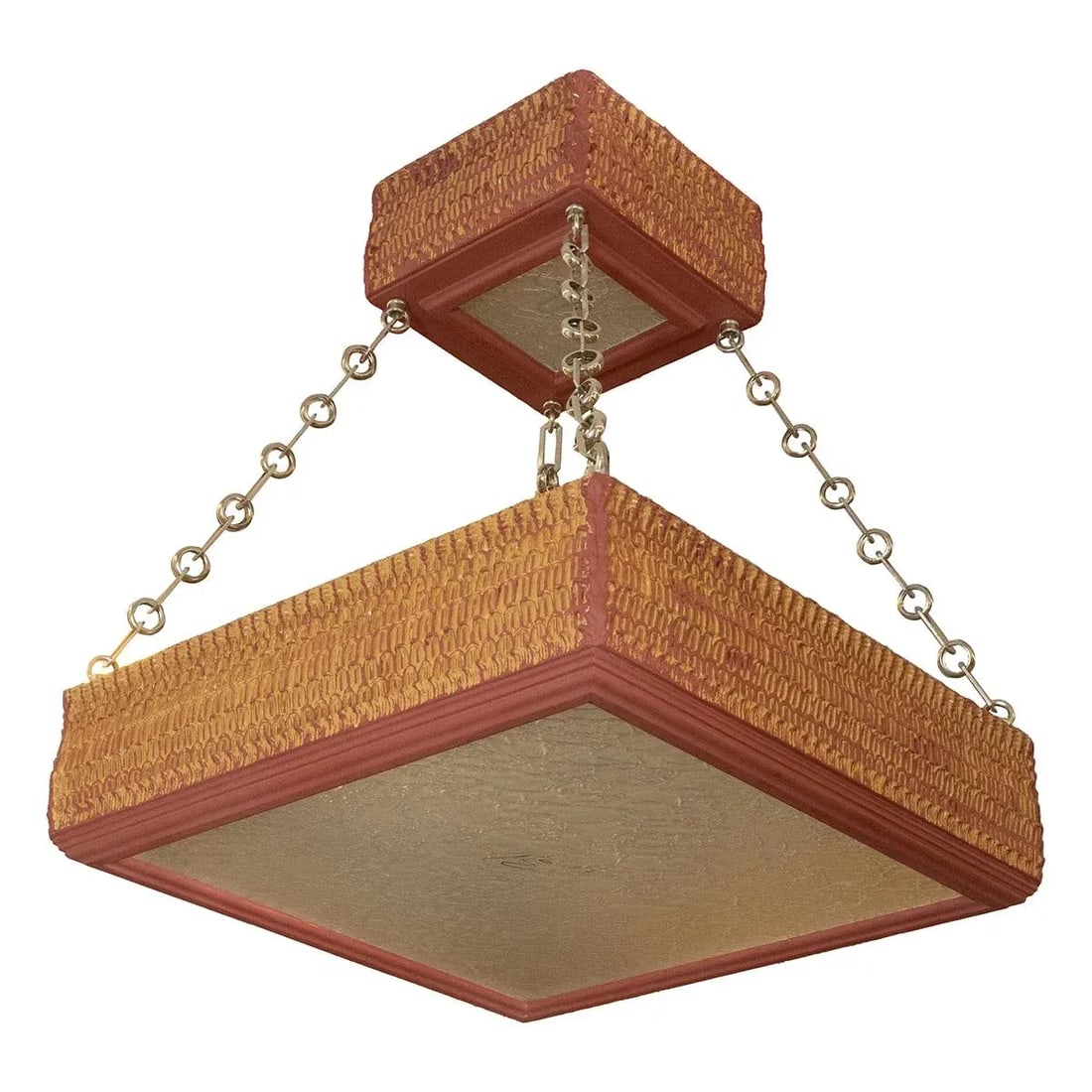 Two-Tier Square Giltwood Pendant by Carlos Villegas - 10