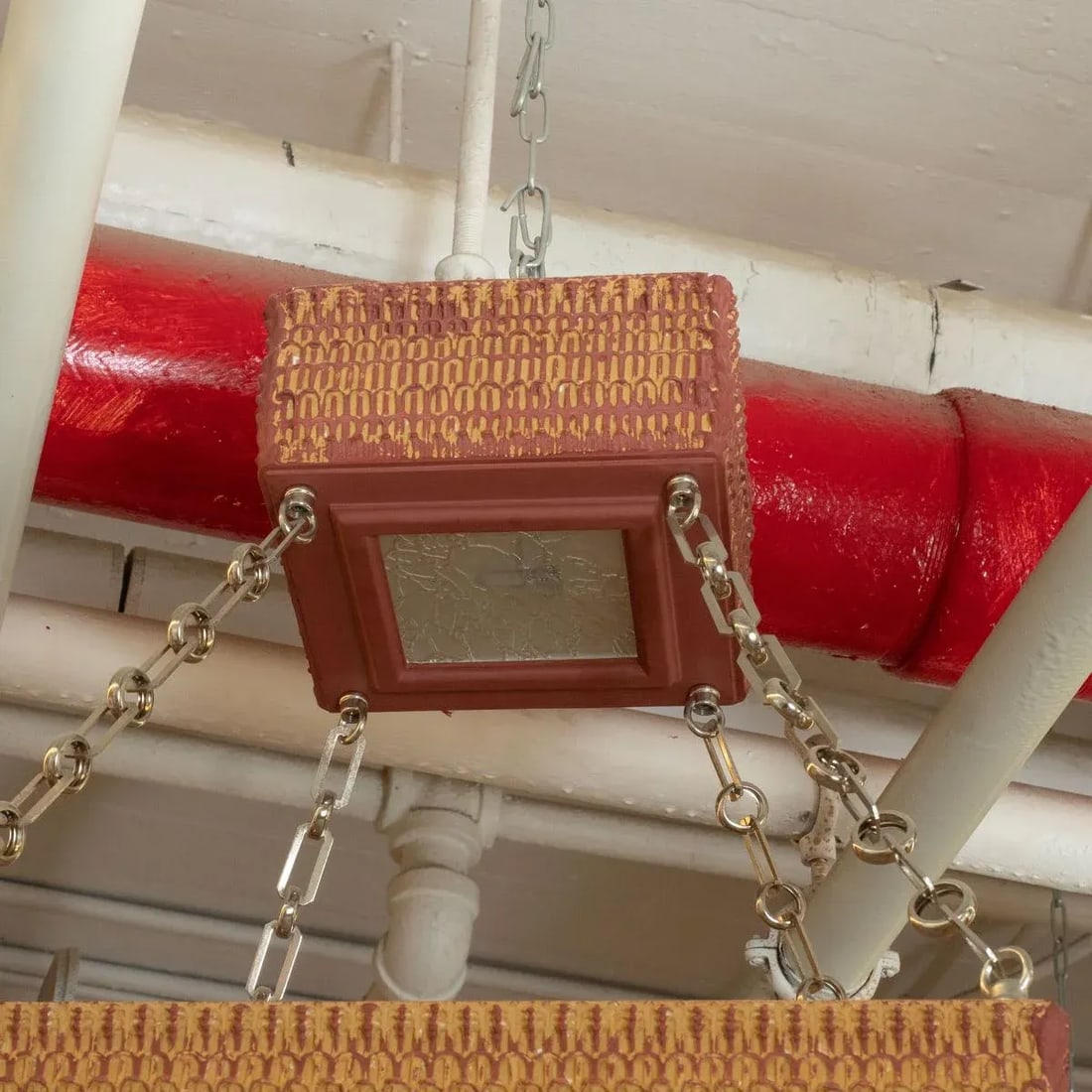 Two-Tier Square Giltwood Pendant by Carlos Villegas - 7