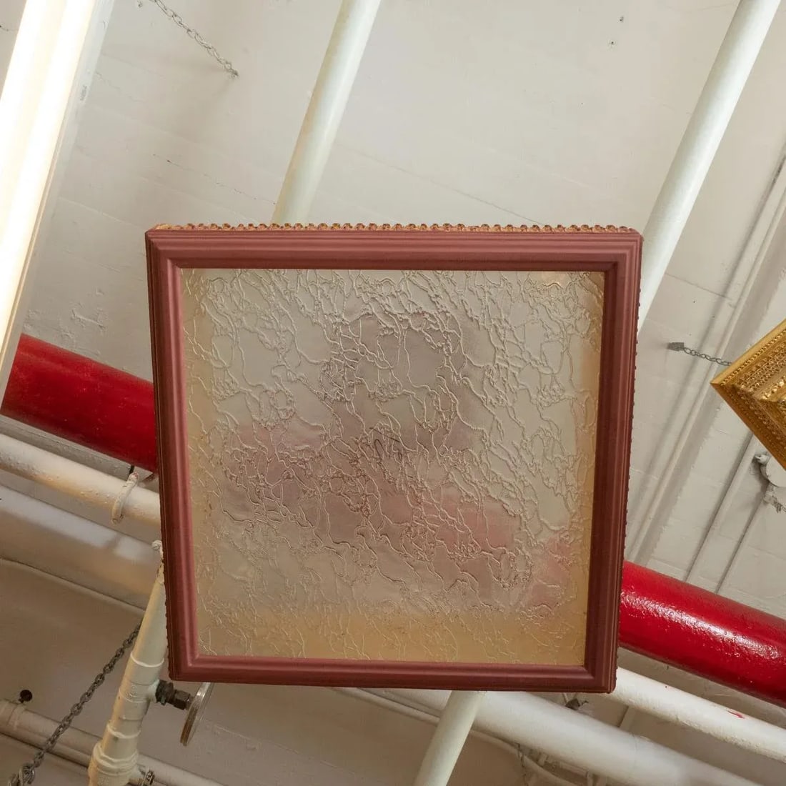 Two-Tier Square Giltwood Pendant by Carlos Villegas - 8