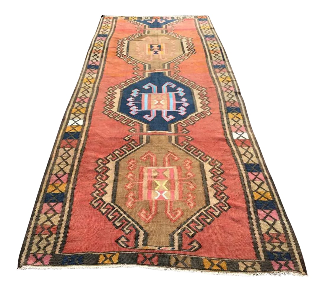 Vintage Turkish Kilim Rug - 5'2" X 13'2" (1 of 11)