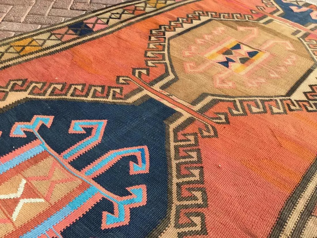 Vintage Turkish Kilim Rug - 5'2" X 13'2" - 4