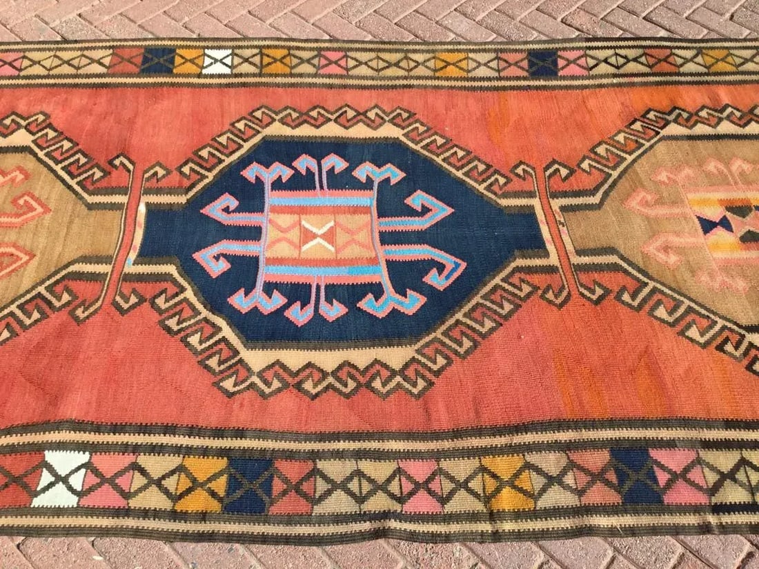 Vintage Turkish Kilim Rug - 5'2" X 13'2" - 6