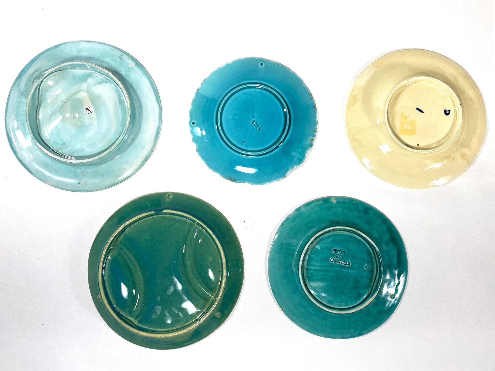 Antique French & German Asparagus Wall Plates - Gallery Wall - Set of 5 - Including Schramburg & K E - 7