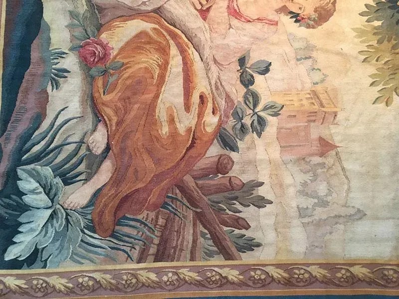Antique French Wall Hanging Tapestry - 3