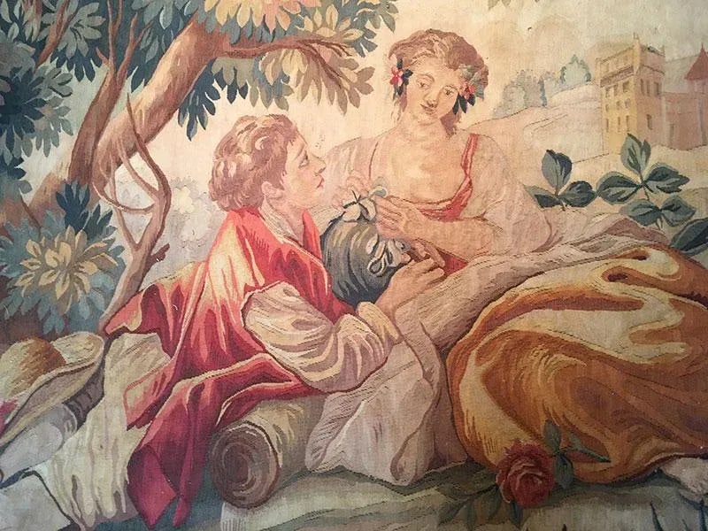 Antique French Wall Hanging Tapestry - 4