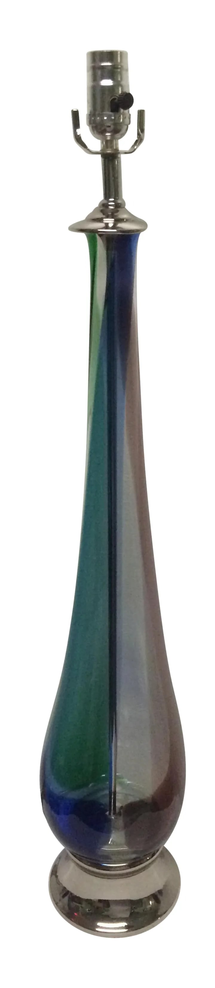 Multi-Color Murano Table Lamp: Mid-century multicolor murano glass table lamp. It is in great condition and the hardware is nickel plated. Condition: Alterations: Restored Imperfections: Some Imperfections Condition Notes: