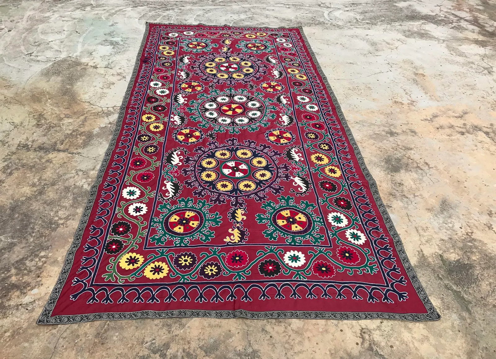 Dark Pink Vintage Suzani - 2