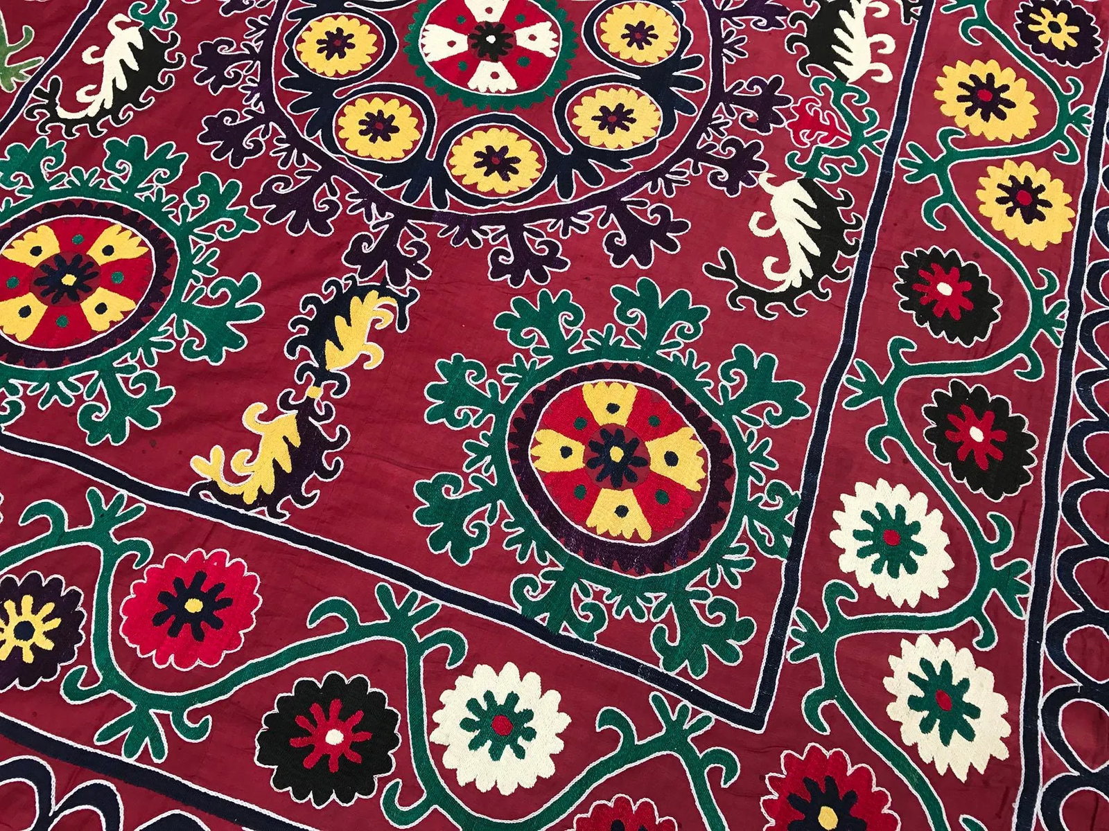 Dark Pink Vintage Suzani - 4