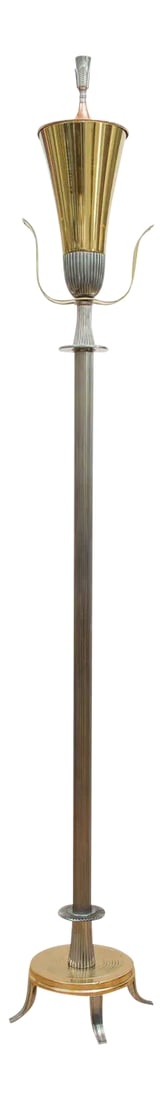 Tommi Parzinger Copper & Brass Torchiere Floor Lamp - Mid-Century Modern (1 of 7)