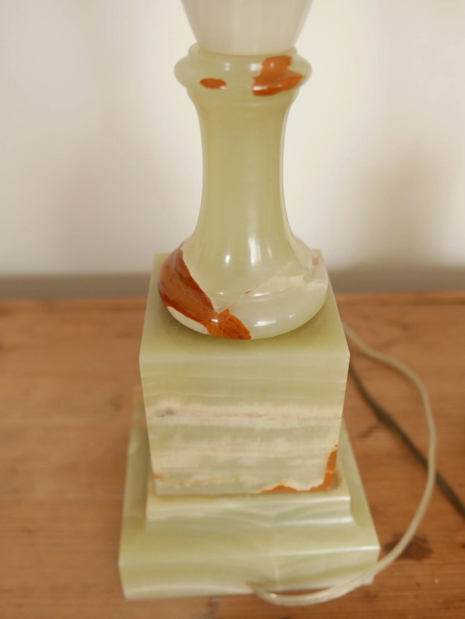 Traditional Tall Onyx Table Lamps - A Pair - 3