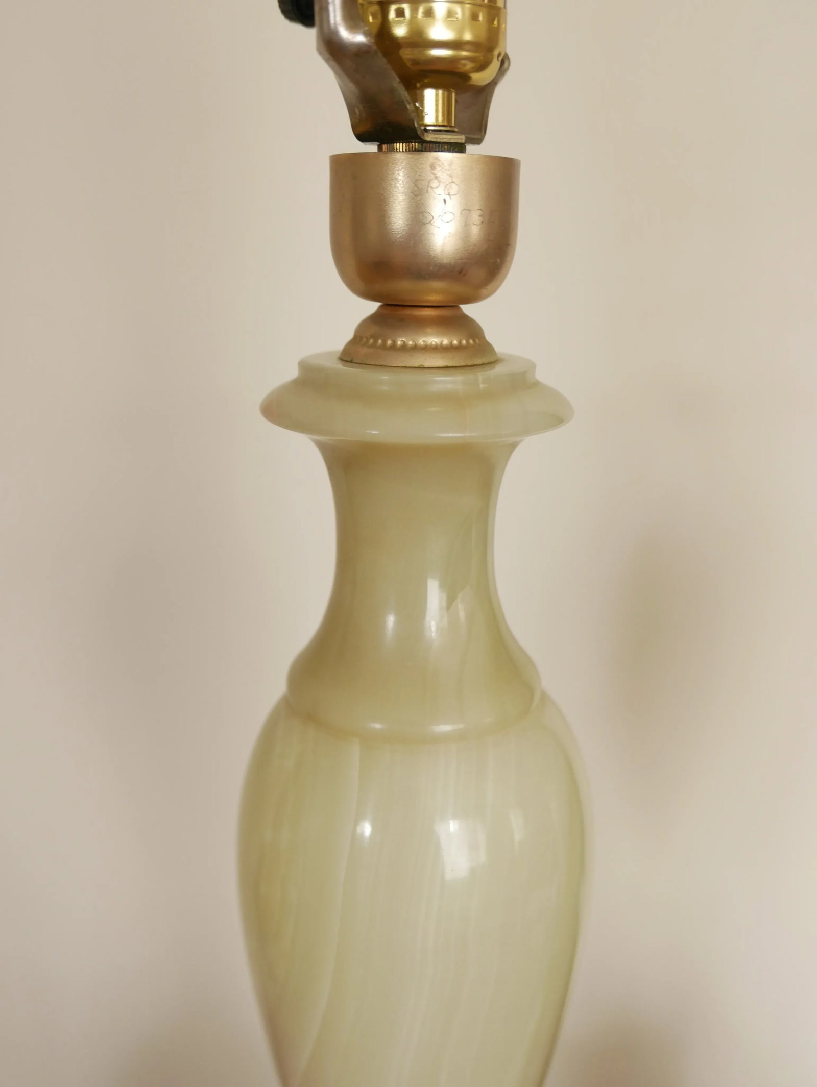 Traditional Tall Onyx Table Lamps - A Pair - 5
