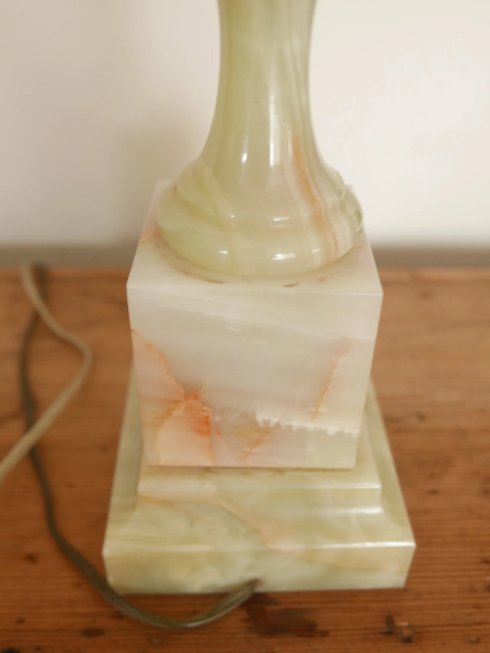 Traditional Tall Onyx Table Lamps - A Pair - 6