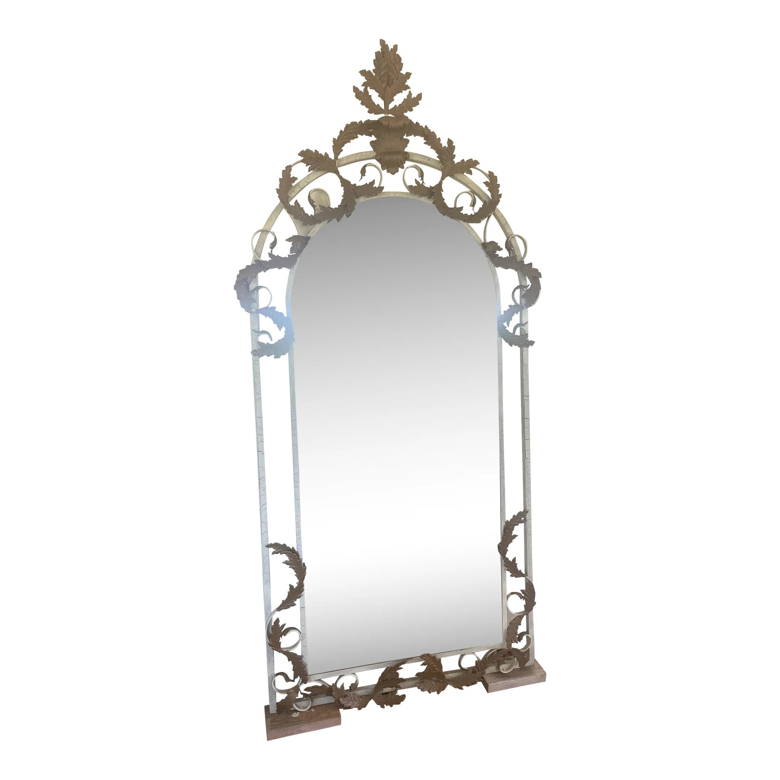 2000s Extra Large Full Length, Old World Style Iron Mirror With Vine Motif: **PLEASE NOTE*** I'm not a collector or expert so please see all photos for condition and let me know if you have any questions or need any more photographs. Due to the reason of light and the