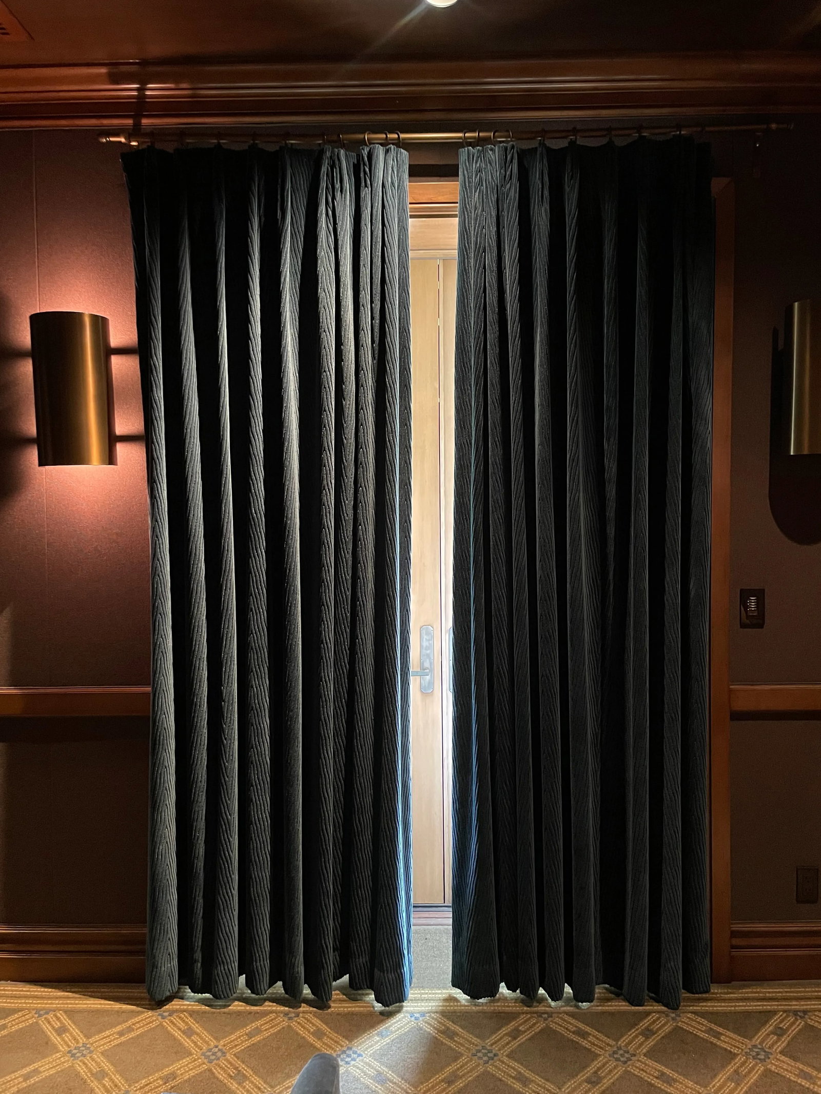 2000s Lee Jofa Velvet Drapes- Set of 2. Drapery/Curtains - 2