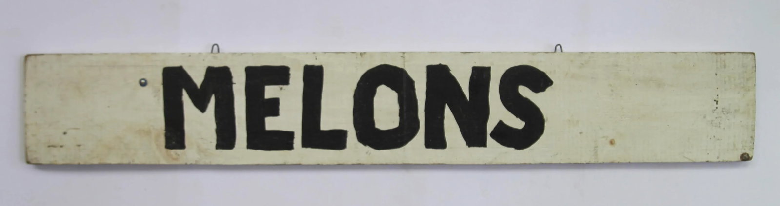 Vintage Black and White Melons Farm Stand Sign - 4