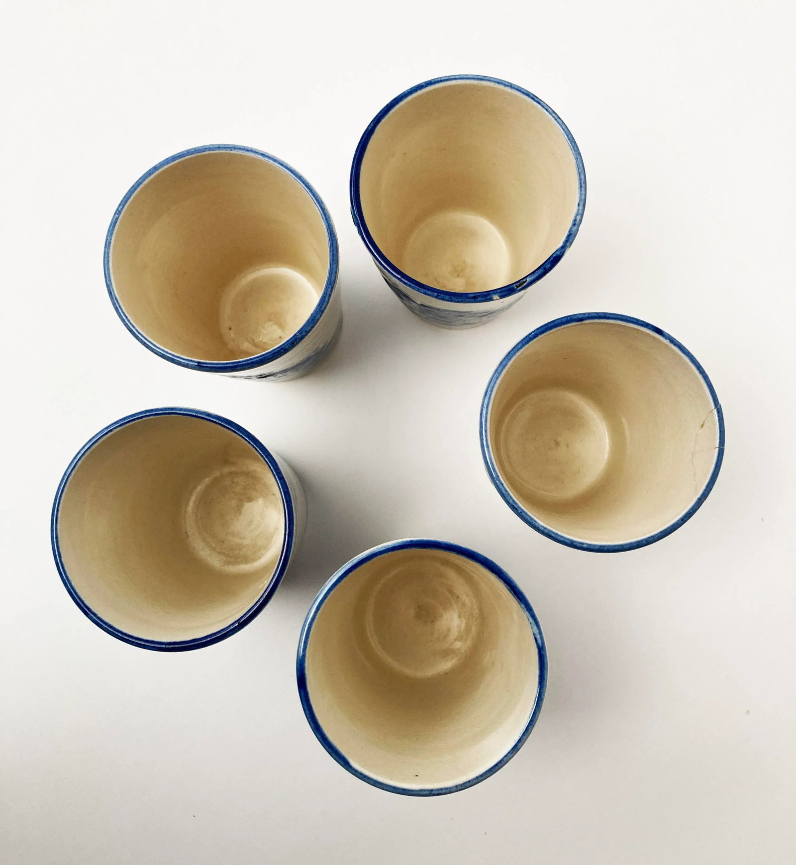 Vintage Blue White Ceramic Delft Milk/Water Pitcher, 5 Juice Cups, Juicer and Juice Pitcher Cobalt B - 7