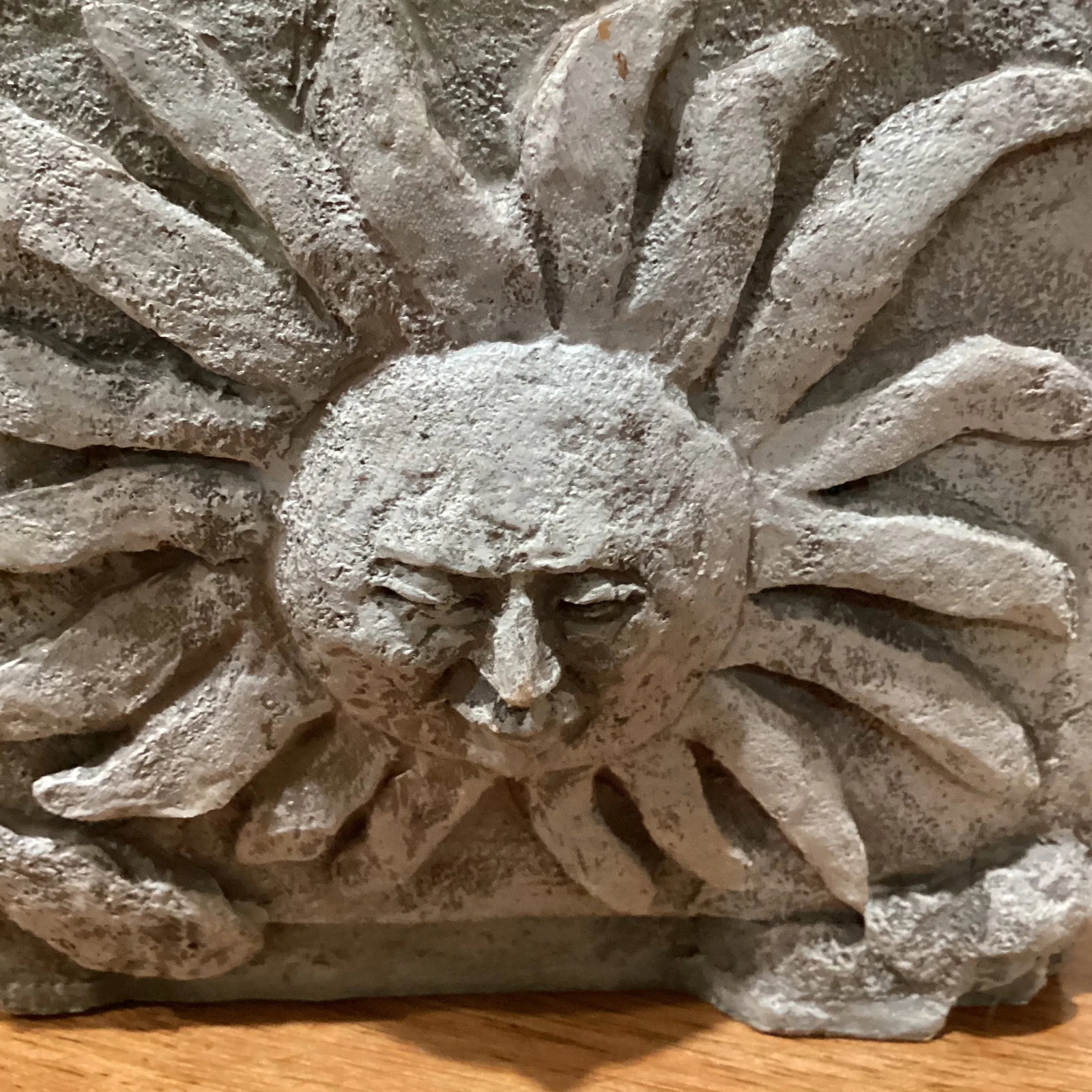 Antique Neoclassical Stone Garden Planter With Sun Face on All Four Sides - 9