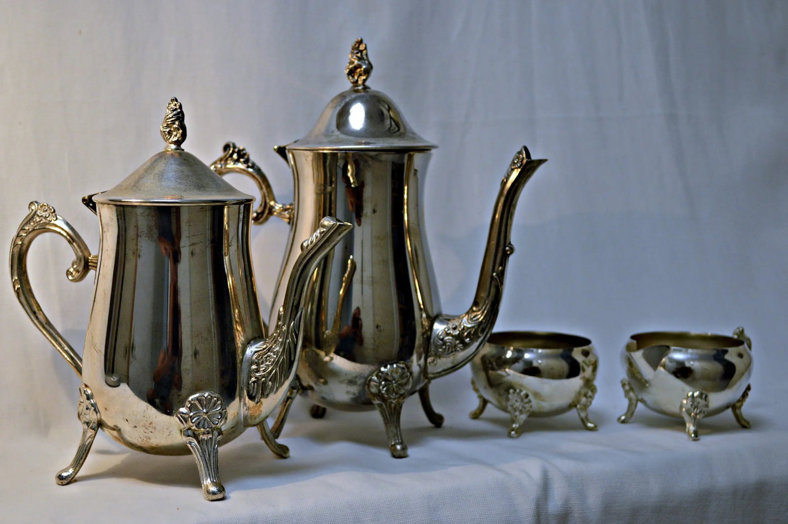 Silver Plated Coffee & Tea Set - 4 Pieces - 2